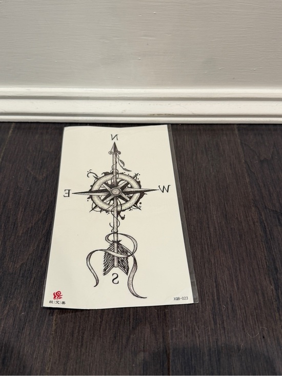 Accessories - NWT Black Compass Arrow Temporary Tattoo Sheet